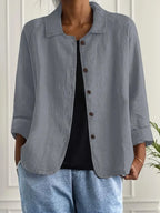 Cardigan Feminino | Algodão e Linho, Tecido Leve | Estilo Camisa, Casual Chic