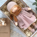 Ivy | Boneca Waldorf Artesanal Algodão Lã