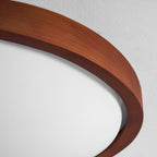 Veda | Candeeiro de Teto Flush | Efeito Madeira, Luz Tri-Cor | Tecido Moderno