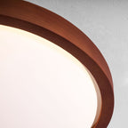 Veda | Candeeiro de Teto Flush | Efeito Madeira, Luz Tri-Cor | Tecido Moderno