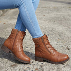 Romilly | Botins de Couro Femininos Salto Bloco