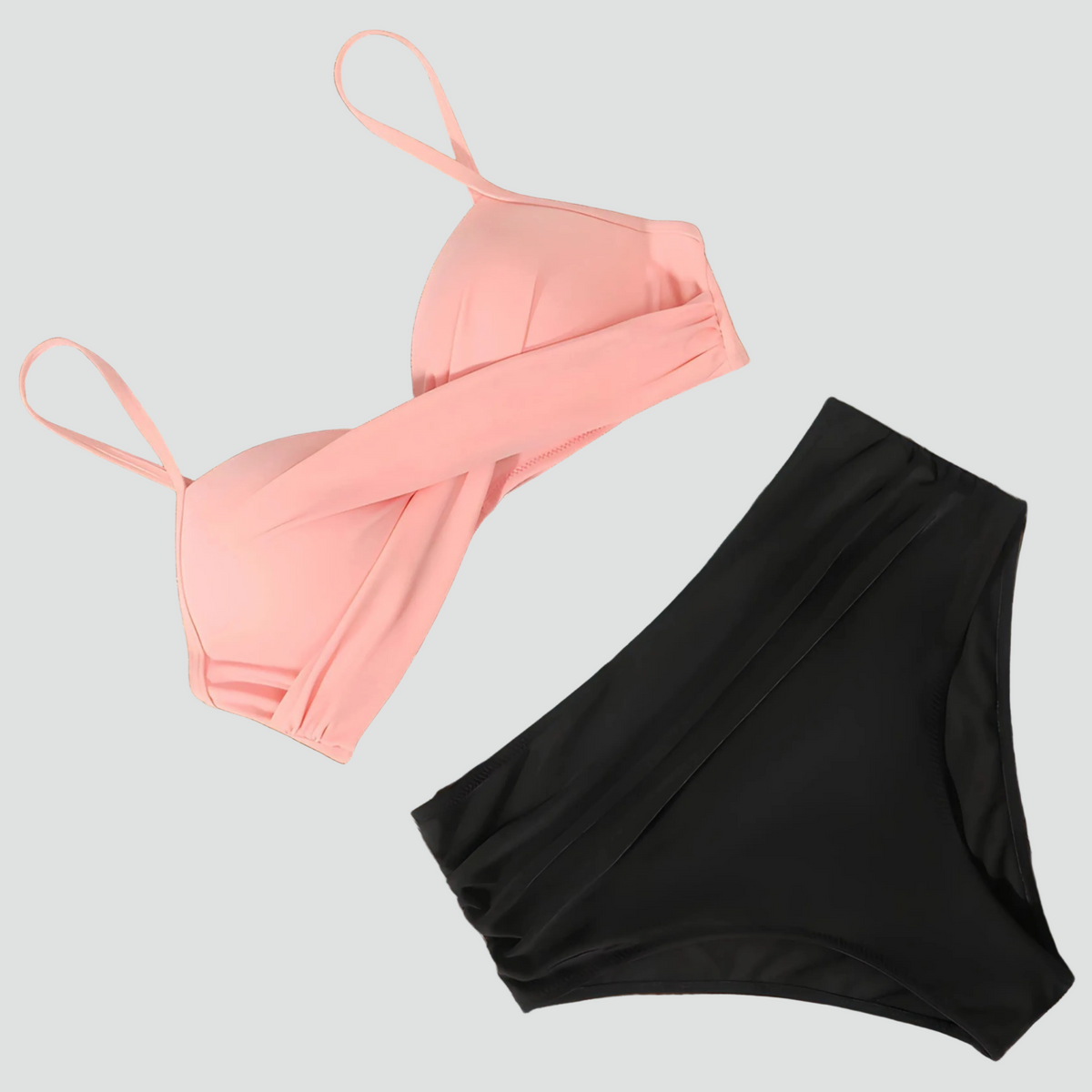 Biquíni Cintura Alta | Efeito Push-up Retrô, Pregas Frontais