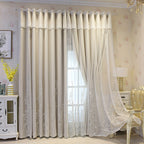 Reva | Cortinas Bordadas Fadas | Filtragem de Luz, Conjunto 2 Painéis | 100% Poliéster, Argolas