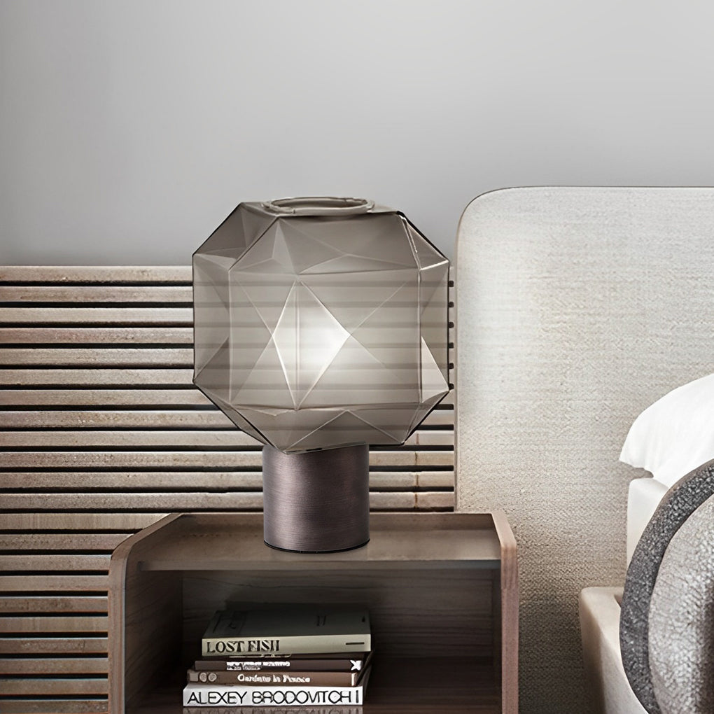 Pearl | Candeeiro de Mesa | Vidro Cinza Fumado, Design Moderno | E27, 1 Luz