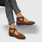 Sapatos ortopédicos femininos slip on acolchoados confortáveis