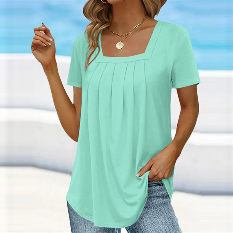 Selene | Blusa Feminina Manga Curta Decote Quadrado