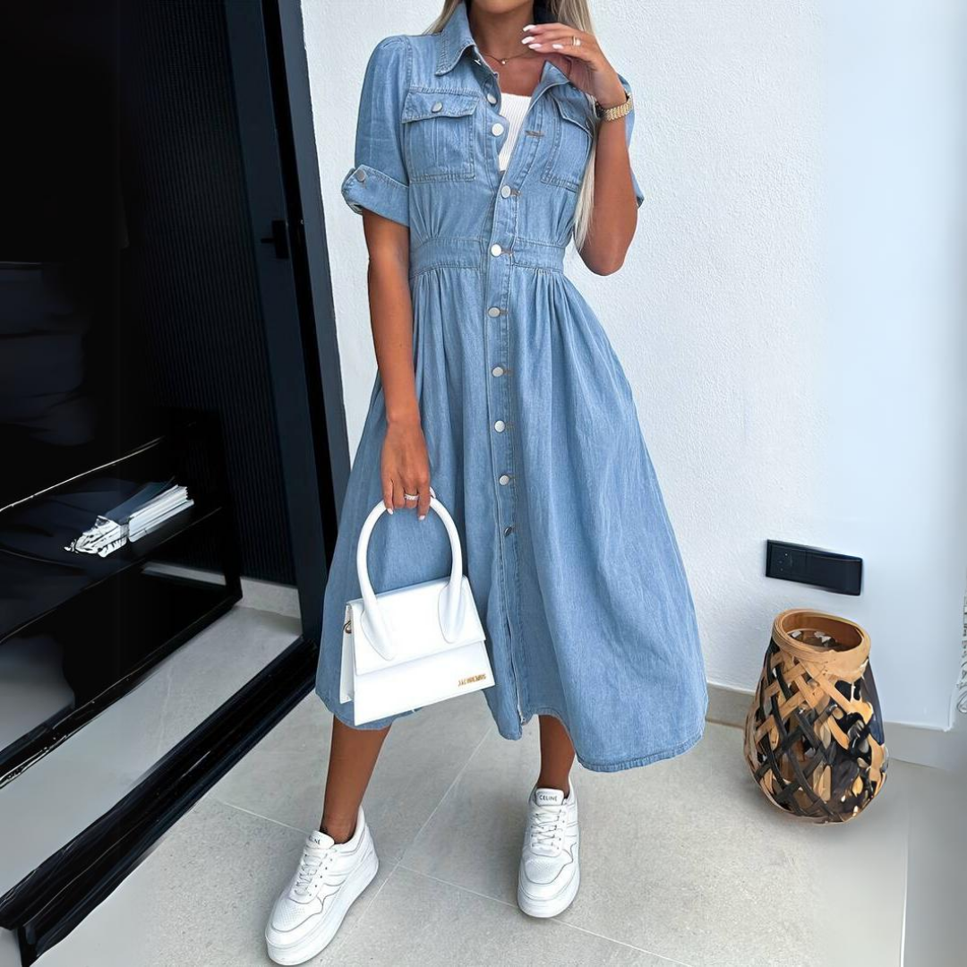 Mulher Vestido Jeans