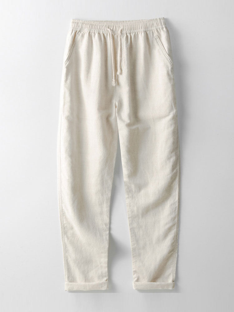 Conjunto masculino linho camisa e calça 2 peças casual