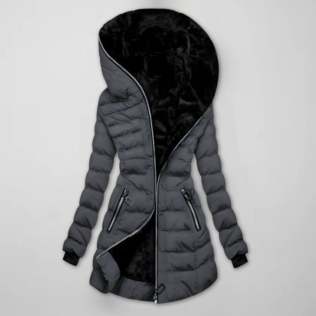 Zinnia | Mulher Casaco Longo Acolchoado Inverno com Capuz