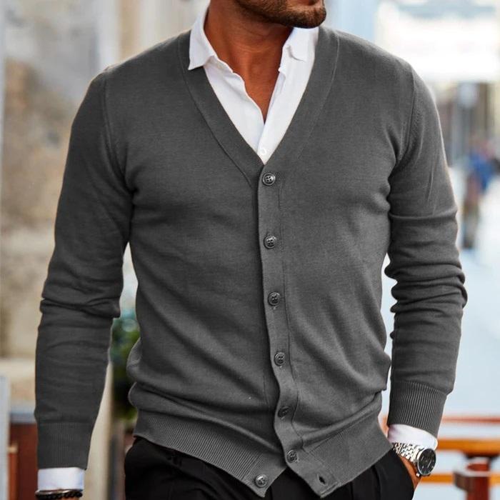 Cardigan masculino de malha confortável em várias cores