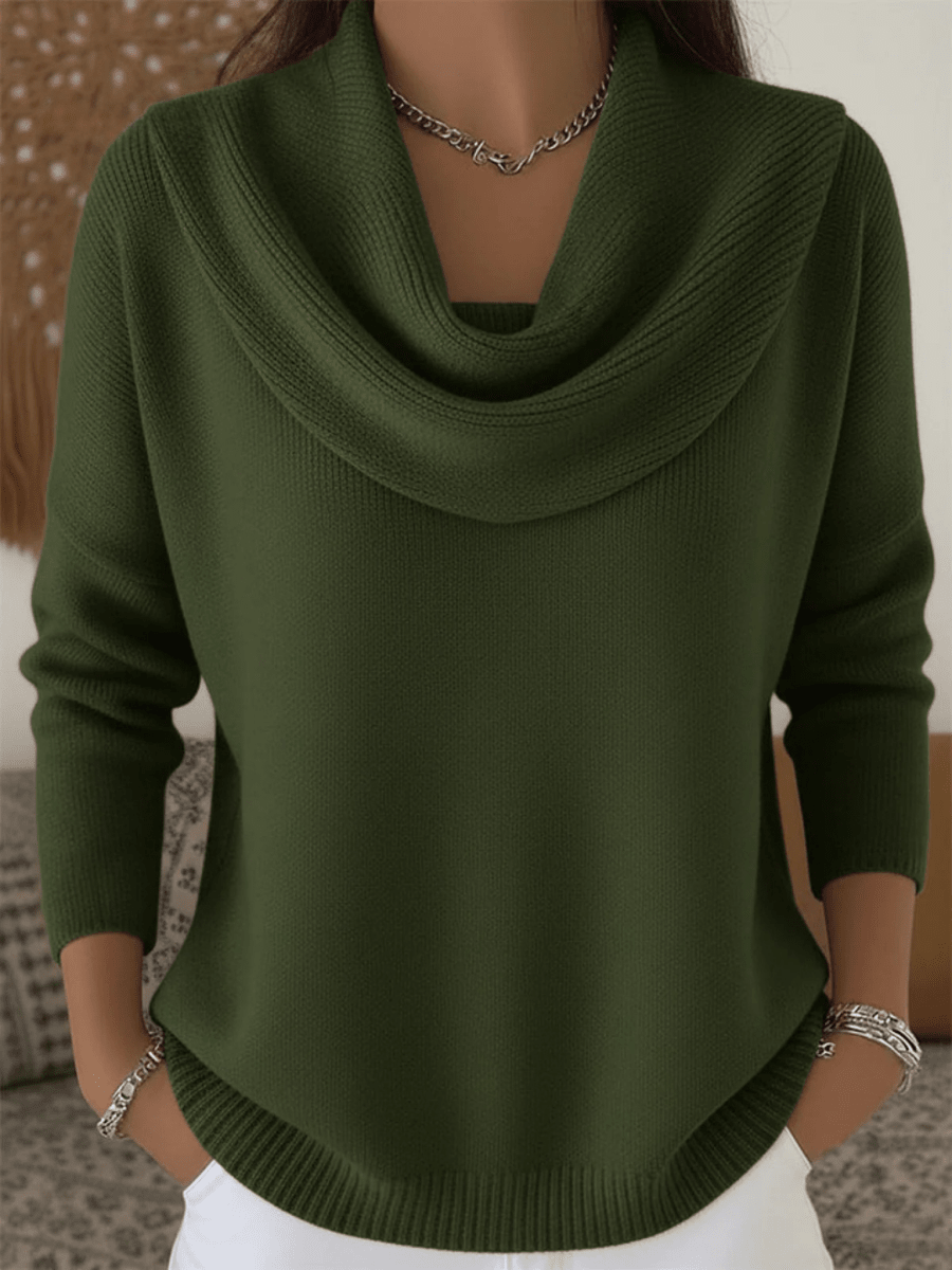Cora | Camisola Feminina Lã Merino Gola Cowl