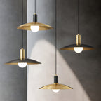 Candeeiro Suspenso de Latão | Mid-Century, 1 Luz, Vidro Leitoso | Calla