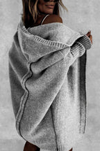 Vianne | Cardigan Oversize com Capuz Tricô Feminino