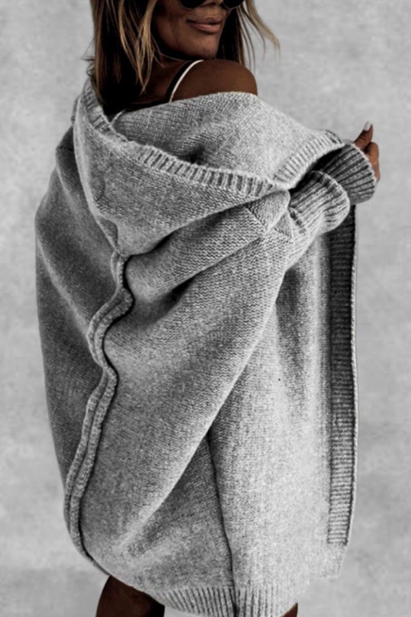 Vianne | Cardigan Oversize com Capuz Tricô Feminino