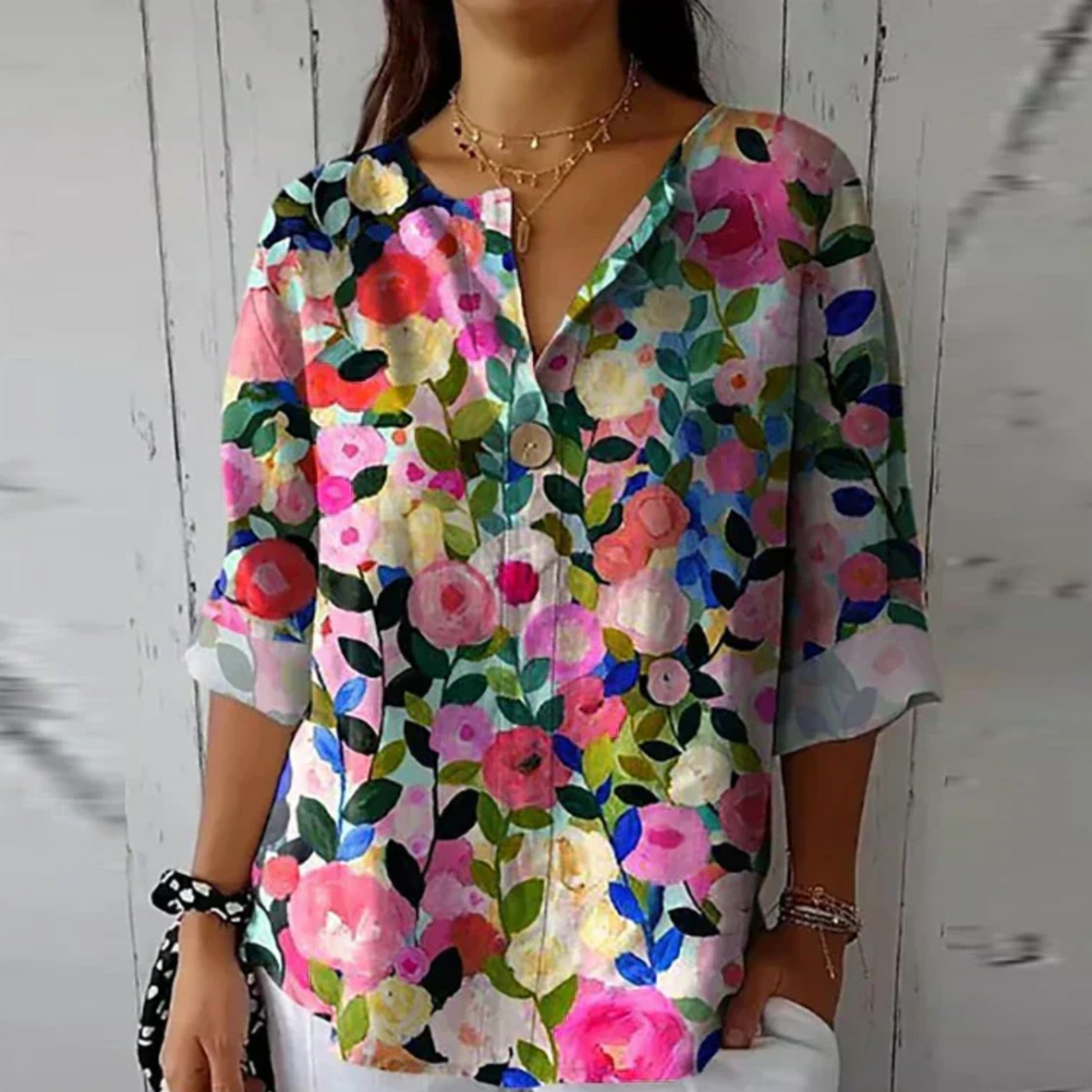 Wren | Blusa Floral Decote V Feminina