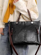 Bolsa Tiracolo em Couro com Fecho Magnético
