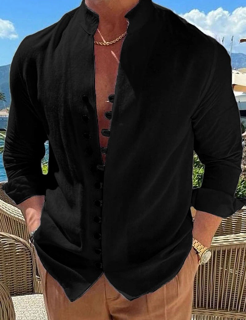 Vianne | Camisa de Algodão Manga Longa Masculina