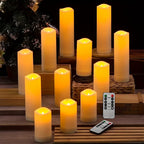 Valentina | Velas LED sem Chama | 12 Unidades, Impermeáveis, com Timer e Telecomando | Cor Marfim