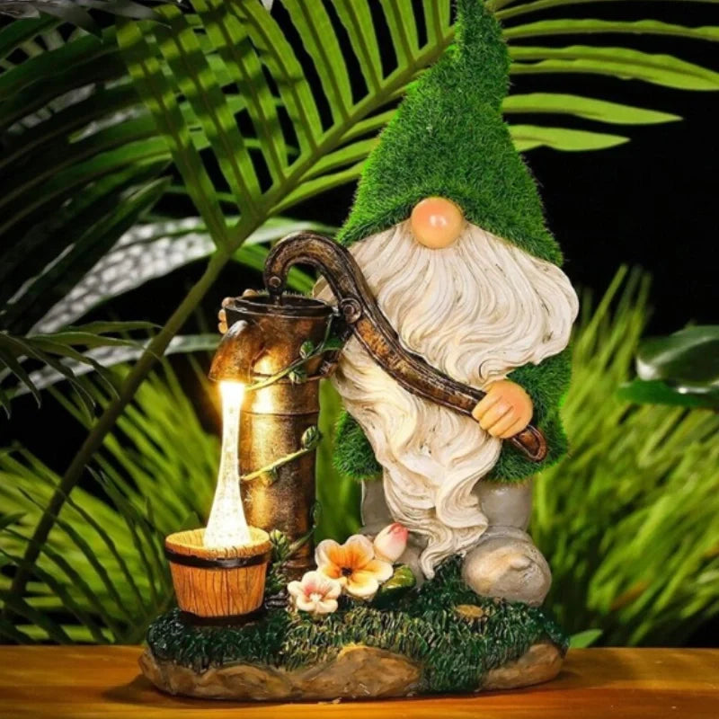 Odette | Gnomos Solares de Jardim | Decoração Solar LED | Resina Impermeável