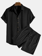 Conjunto feminino 2 peças camisa manga curta e calça casual coordenado