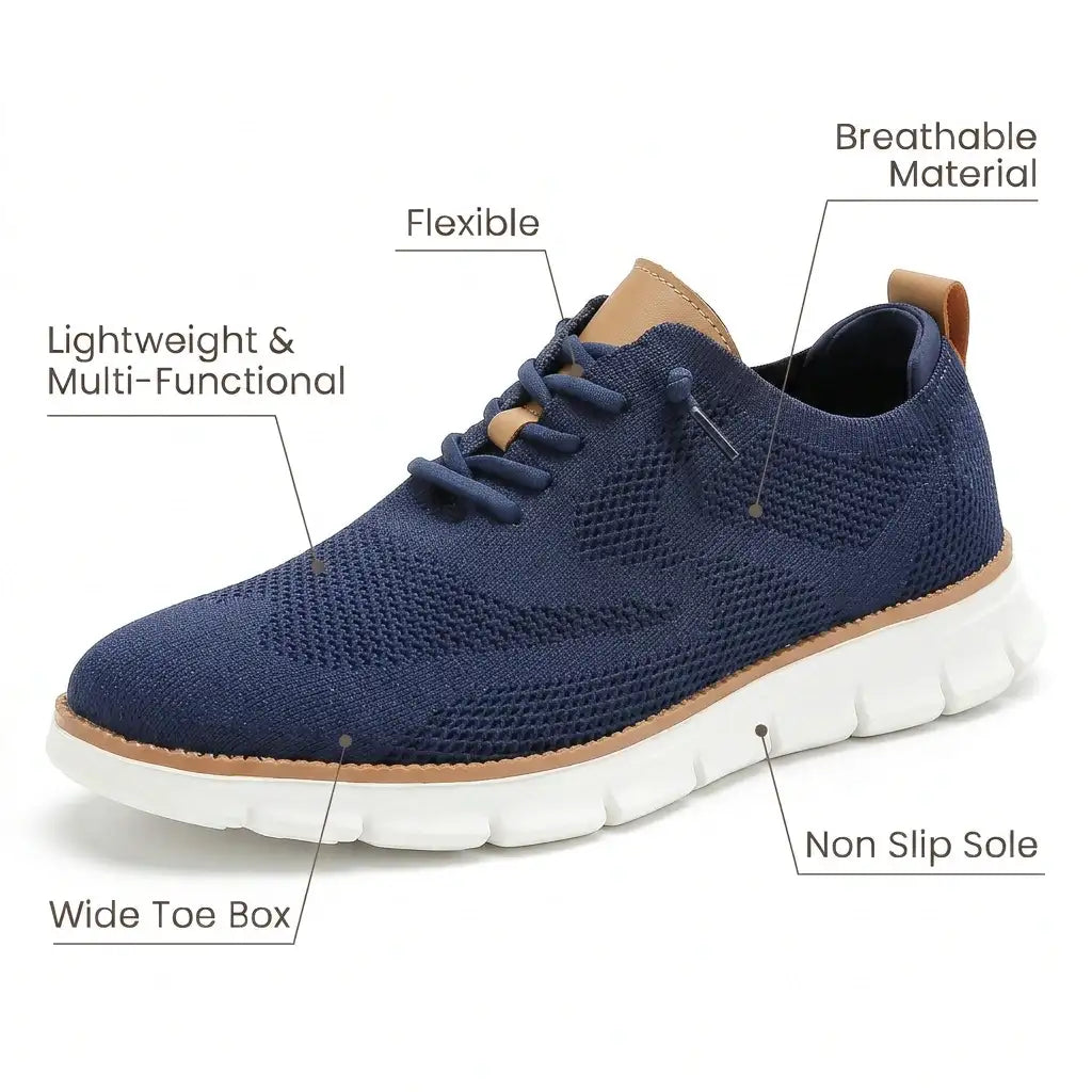 Gigi | Homem Sapato Ortopédico Knit Derby Antiderrapante