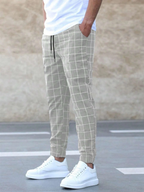 Yara | Calças Xadrez Homem Jogger Conforto Diário