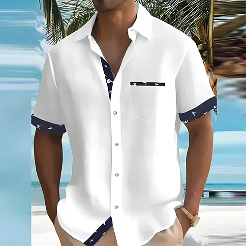 Calla | Camisa Masculina Manga Curta Respirável