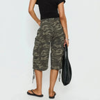 Odette | Calções Cargo Femininos Camuflados Longline Largos
