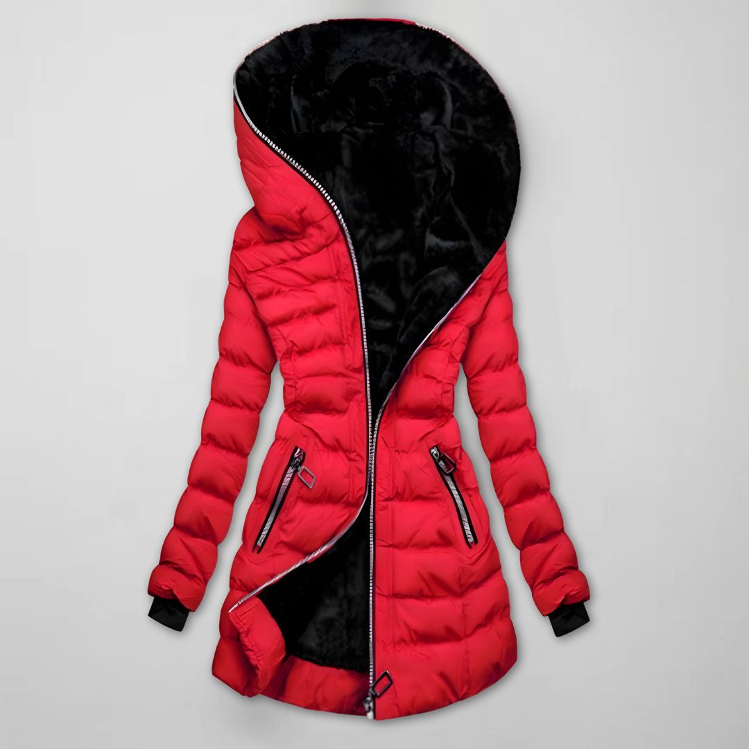 Zinnia | Mulher Casaco Longo Acolchoado Inverno com Capuz