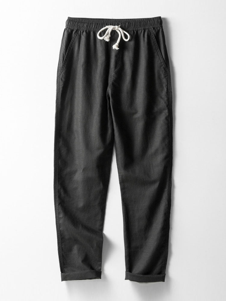 Conjunto masculino linho camisa e calça 2 peças casual