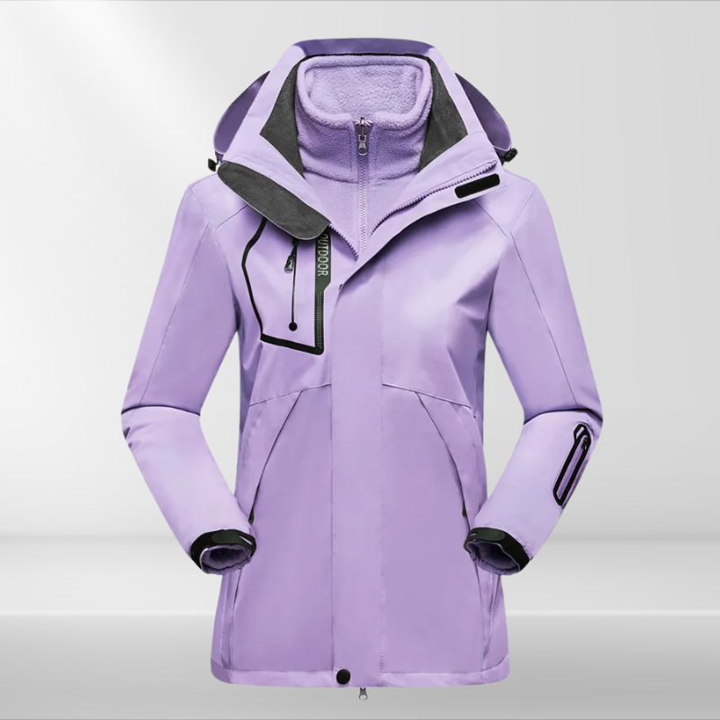 Bexcellent | Casaco Outdoor 3 em 1 para Mulher | Impermeável, Fleece Interior | Todas as Estações