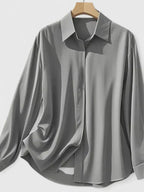 Iris | Mulher Blusa Cetim Botões Manga Comprida