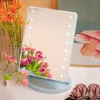 Anneke | Espelho de Maquiagem com LED | 16 LEDs, Brilho Ajustável, Touch Screen | USB e Pilhas