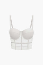 Top de Renda Feminino Bustier com Suporte e Alças Ajustáveis