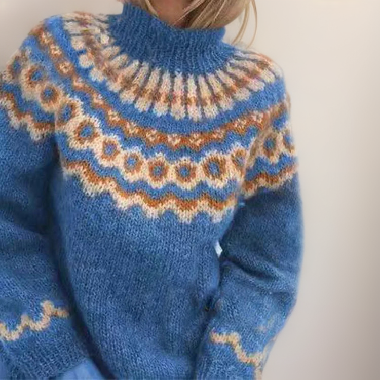 Thea | Camisola de Gola Alta Algodão Lã