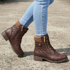 Romilly | Botins de Couro Femininos Salto Bloco