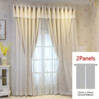 Reva | Cortinas Bordadas Fadas | Filtragem de Luz, Conjunto 2 Painéis | 100% Poliéster, Argolas