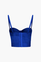 Top de Renda Feminino Bustier com Suporte e Alças Ajustáveis