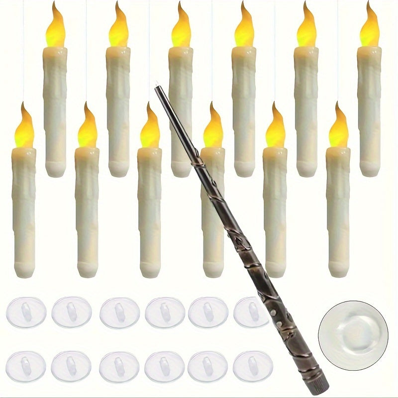 Giselle | Velas LED Flutuantes sem Chama | 12 Unidades com Controlo Remoto | Decoração Natal e Halloween