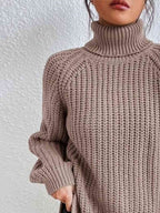 Perla | Camisola Feminina Gola Alta Canelada com Fenda Lateral