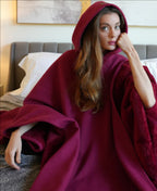 Mulher Hoodie Manta Oversized com capuz, fit amplo e acolhedor