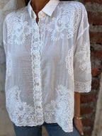 Freya | Blusa Feminina Renda Bordada