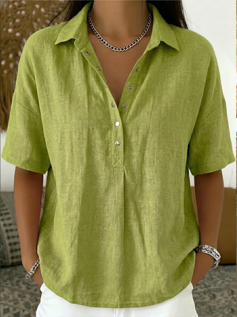 Veda | Camisa Feminina de Botões Gola Colarinho Casual