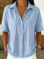 Veda | Camisa Feminina de Botões Gola Colarinho Casual