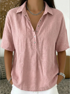 Veda | Camisa Feminina de Botões Gola Colarinho Casual