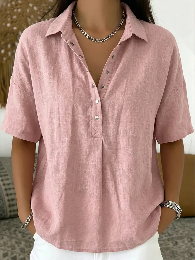 Veda | Camisa Feminina de Botões Gola Colarinho Casual