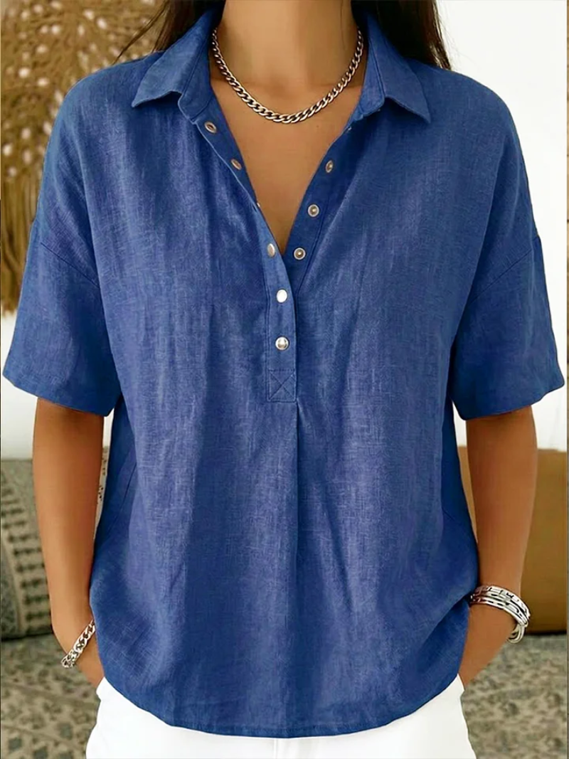 Veda | Camisa Feminina de Botões Gola Colarinho Casual