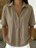 Veda | Camisa Feminina de Botões Gola Colarinho Casual