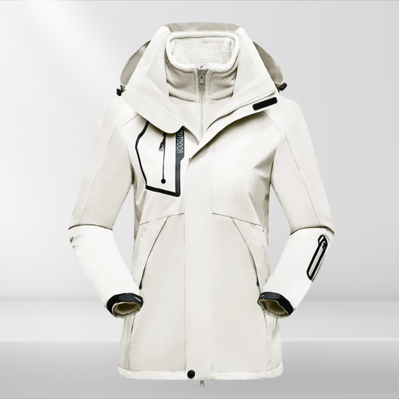 Bexcellent | Casaco Outdoor 3 em 1 para Mulher | Impermeável, Fleece Interior | Todas as Estações