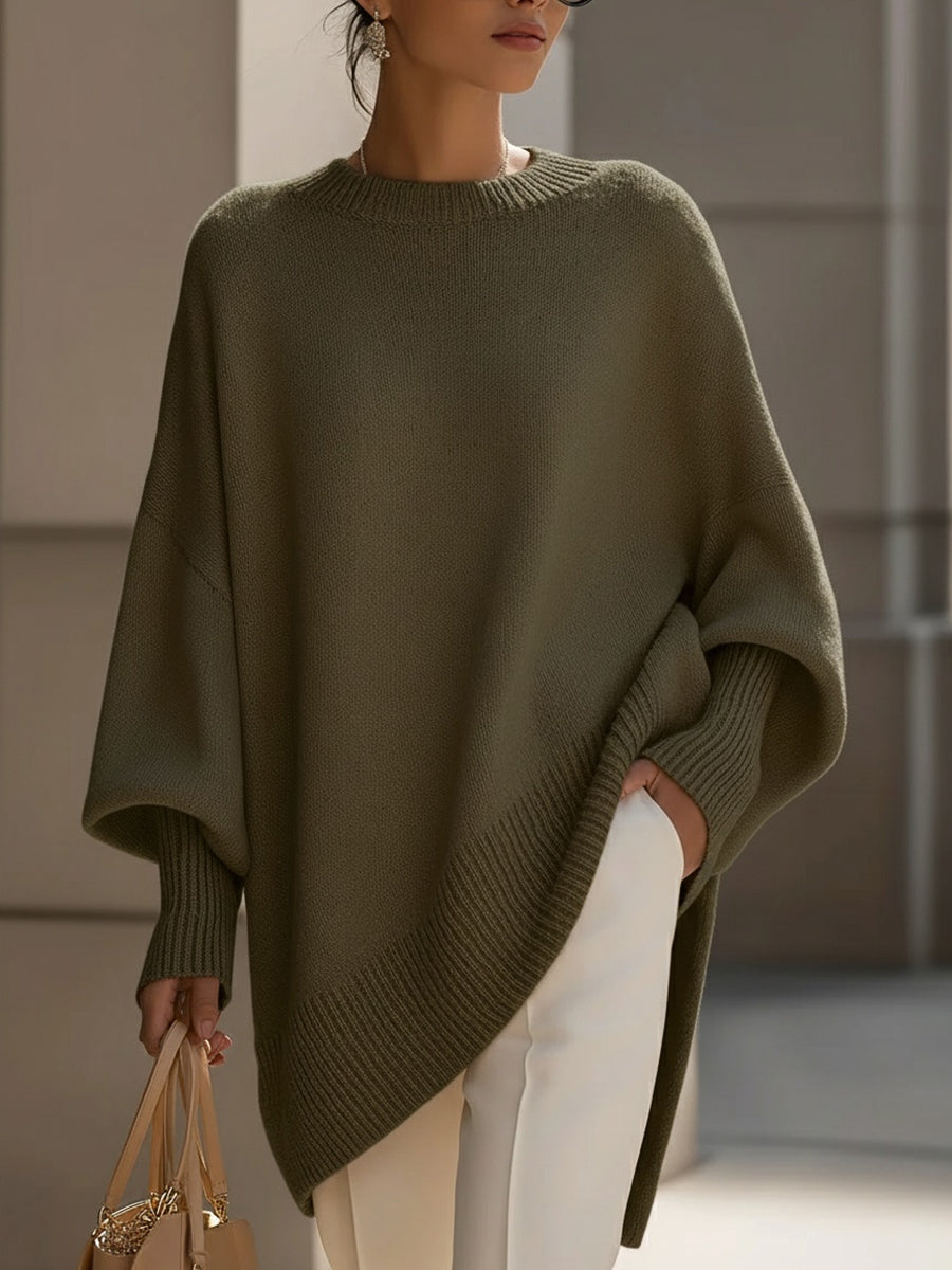Mulher Camisola Oversize Relaxed Fit Gola Redonda